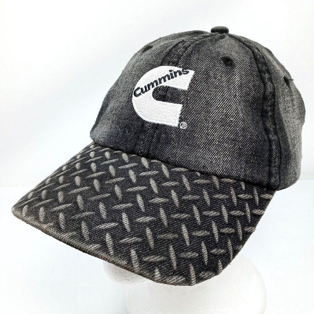 Cummins Denim Hat Cap Textured Brim Embroidered Logo Diesel Truck Engine